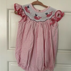 Classic Whimsy Smocked Seersucker Bubble